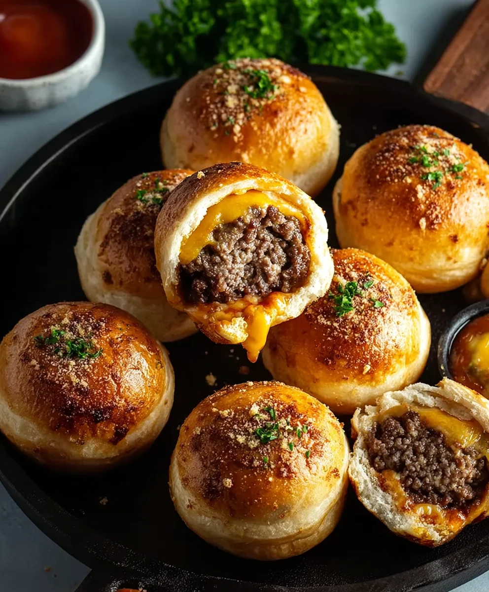 Irresistible Garlic Parmesan Cheeseburger Bombs