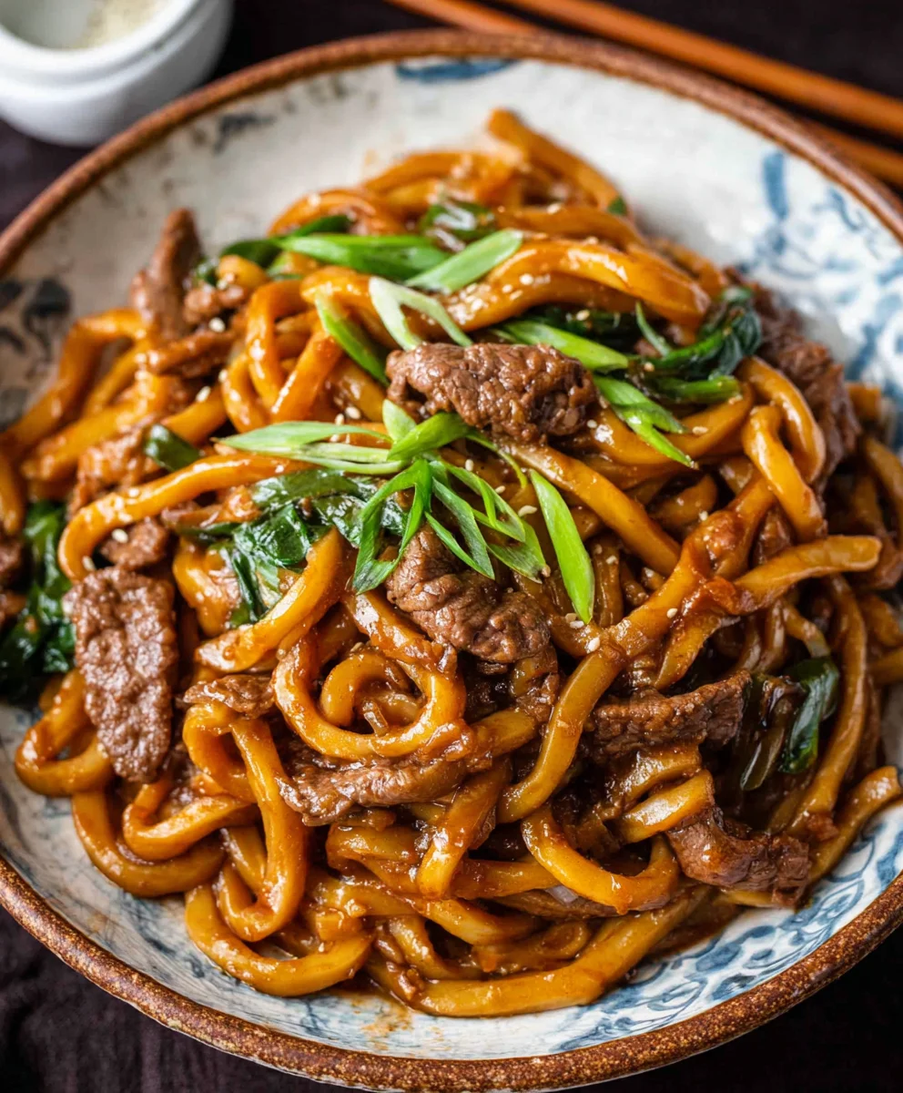 Easy Black Pepper Beef Udon Recipe