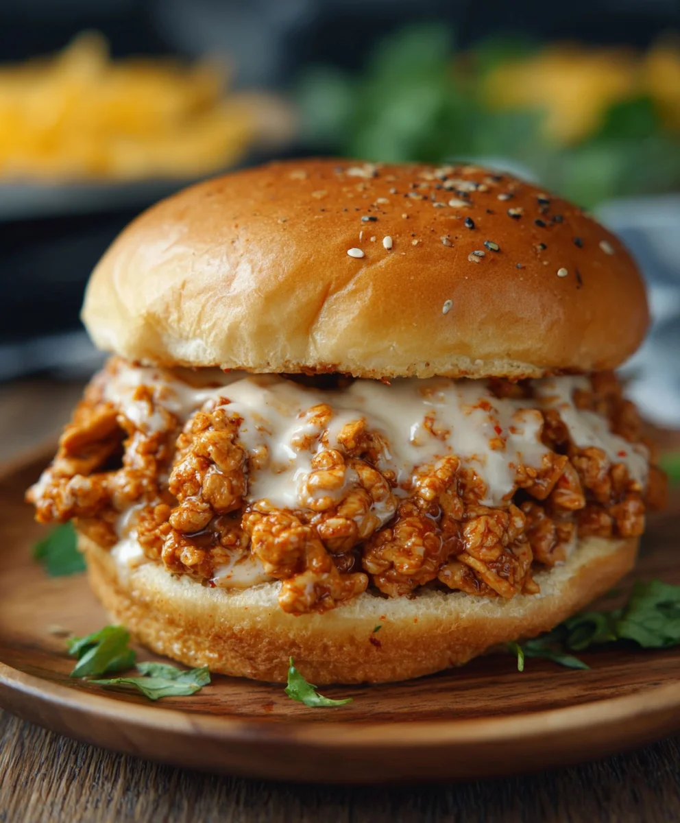 Cajun Chicken Sloppy Joes Creamy Cheese Sauce