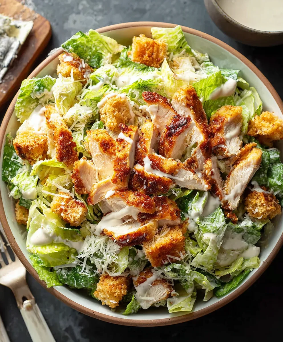 Extra Crispy Chicken Caesar Salad-Best Recipe
