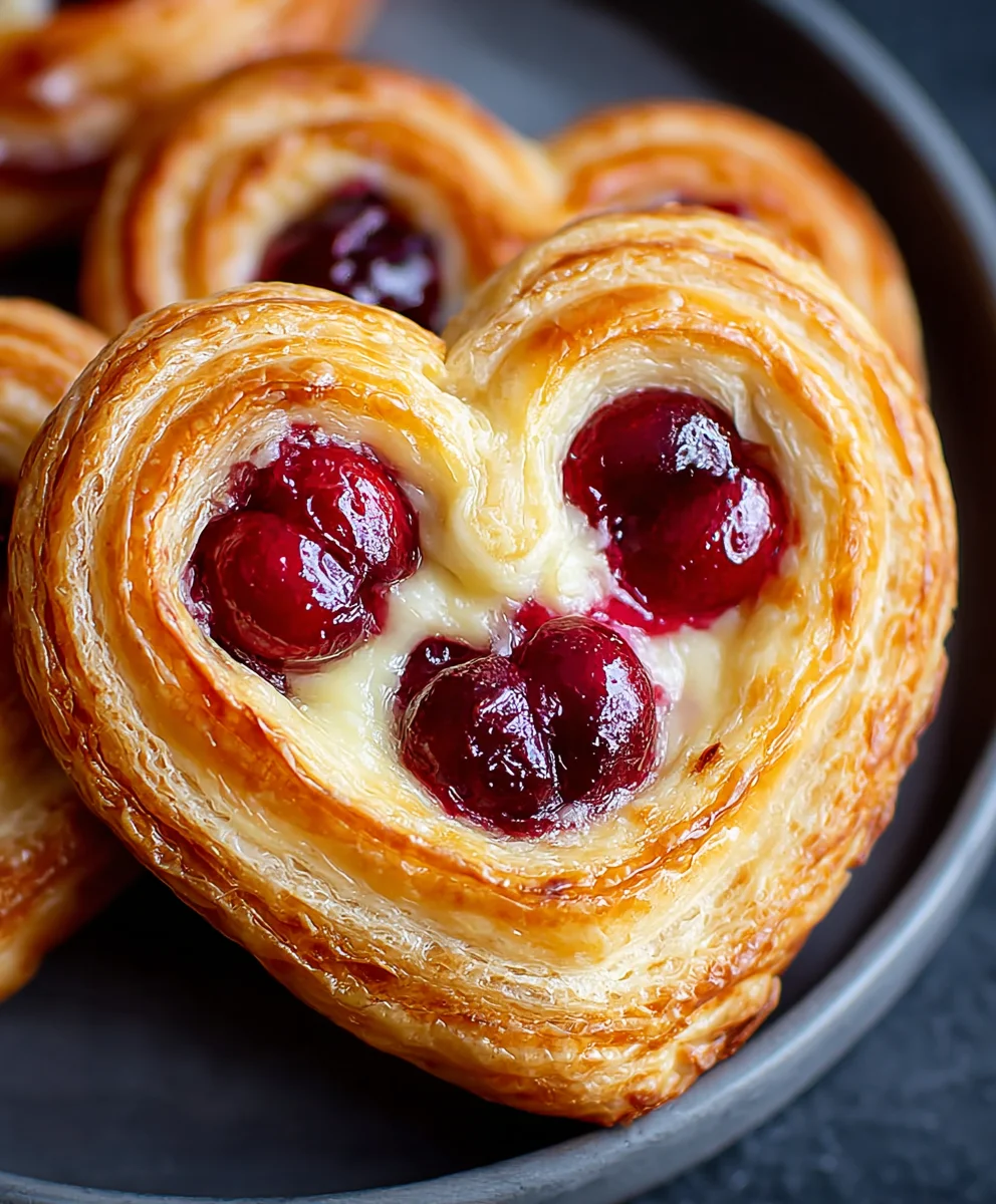 Heart-Shaped Cherry Cheese Danish Recipe