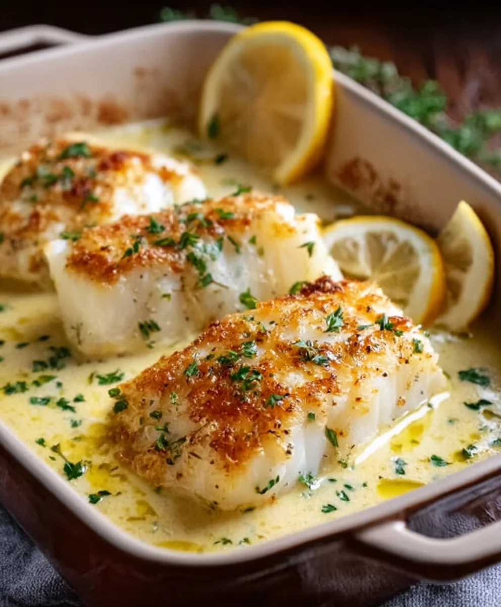 Baked Cod Coconut Lemon Cream Sauce Recipe