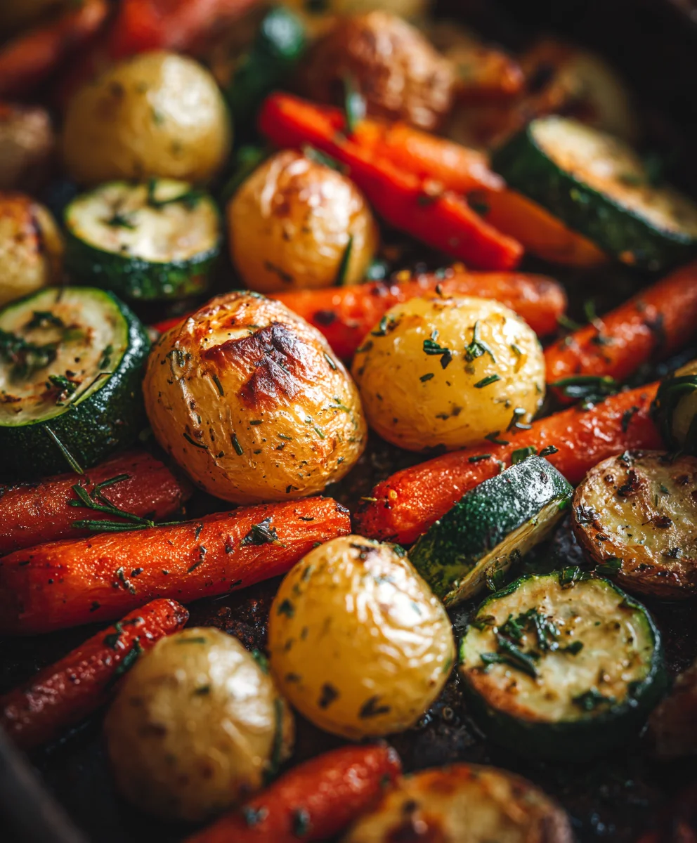 Garlic Herb Roasted Potatoes Carrots Zucchini Delight