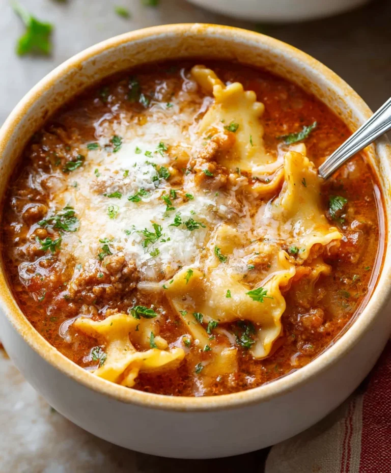 Easy Beef Lasagna Soup-Quick Comfort Food