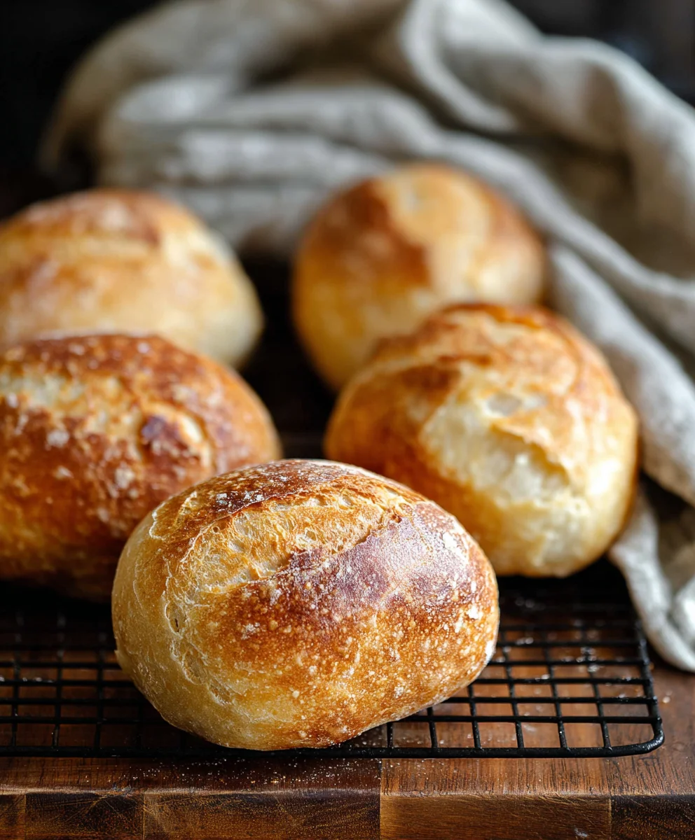 Easy No Knead Crusty Rolls - Quick Bread Recipe
