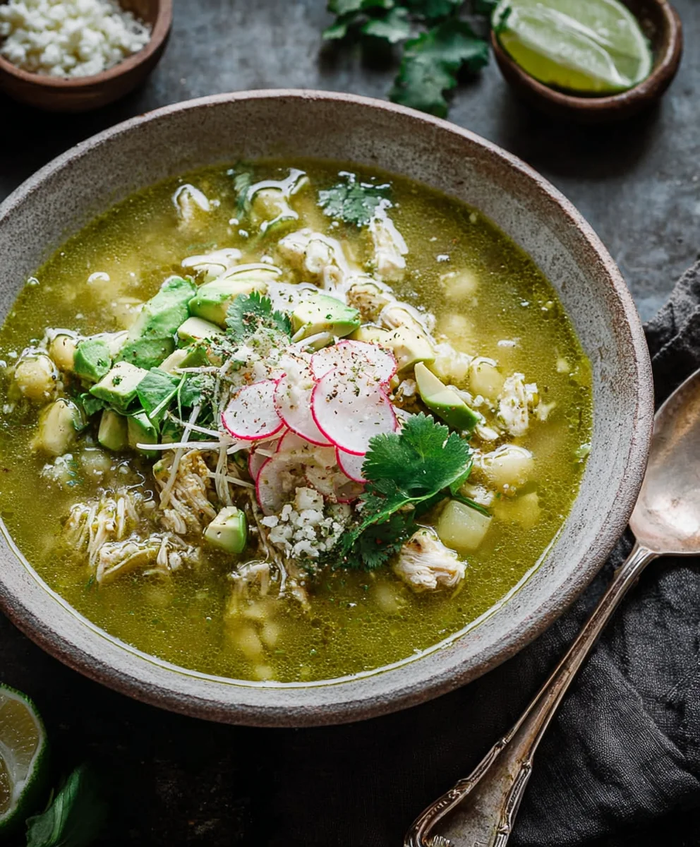 Hearty Beef Pozole Verde Soup - Mexican Green Flavor