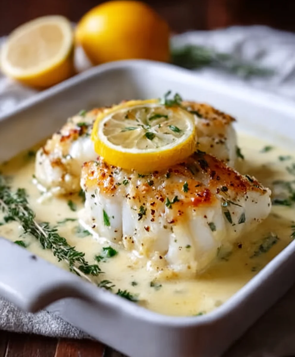 Baked Cod Coconut Lemon Cream Sauce Recipe