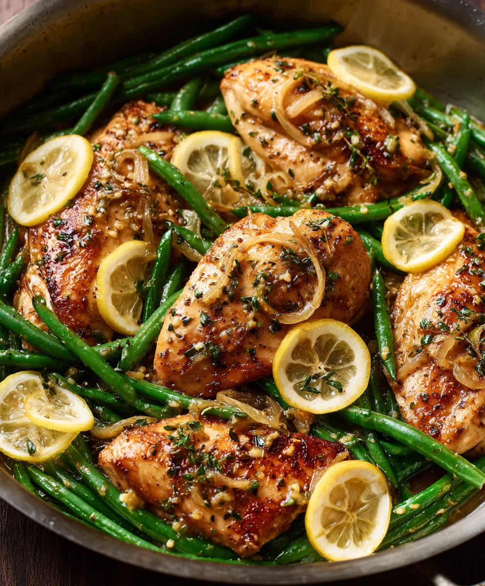 Lemon Garlic Butter Beef-Green Beans Skillet Easy