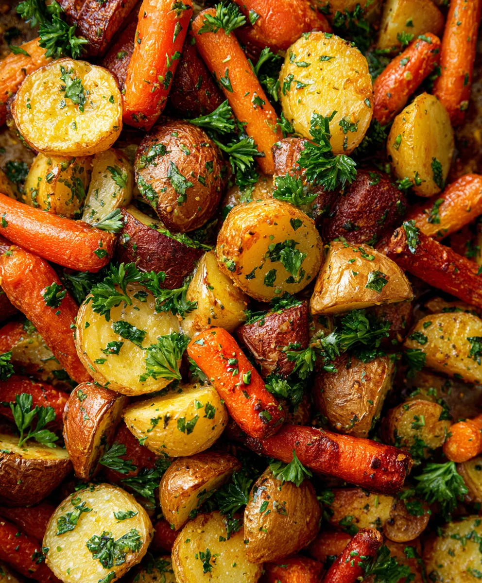 Garlic Herb Roasted Potatoes Carrots Zucchini Delight