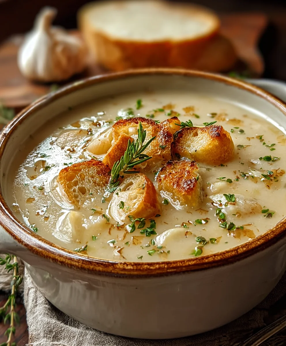 Country French Garlic Soup - Hearty & Delicious