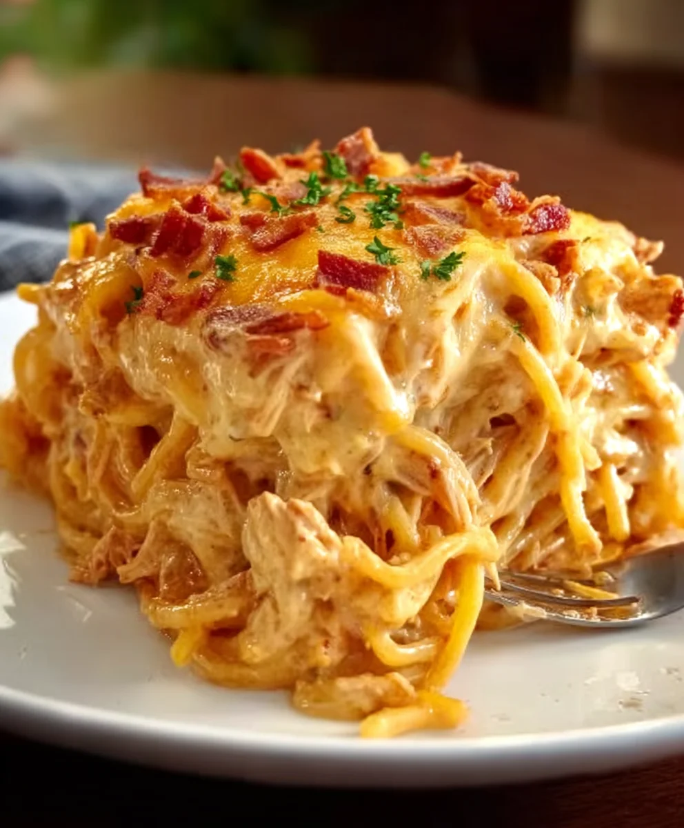 Spicy Cheesy Chicken Spaghetti Casserole Recipe