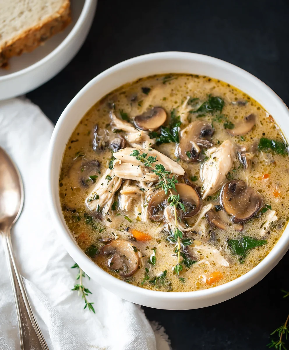 Rotisserie Chicken Mushroom Soup-Comforting & Easy
