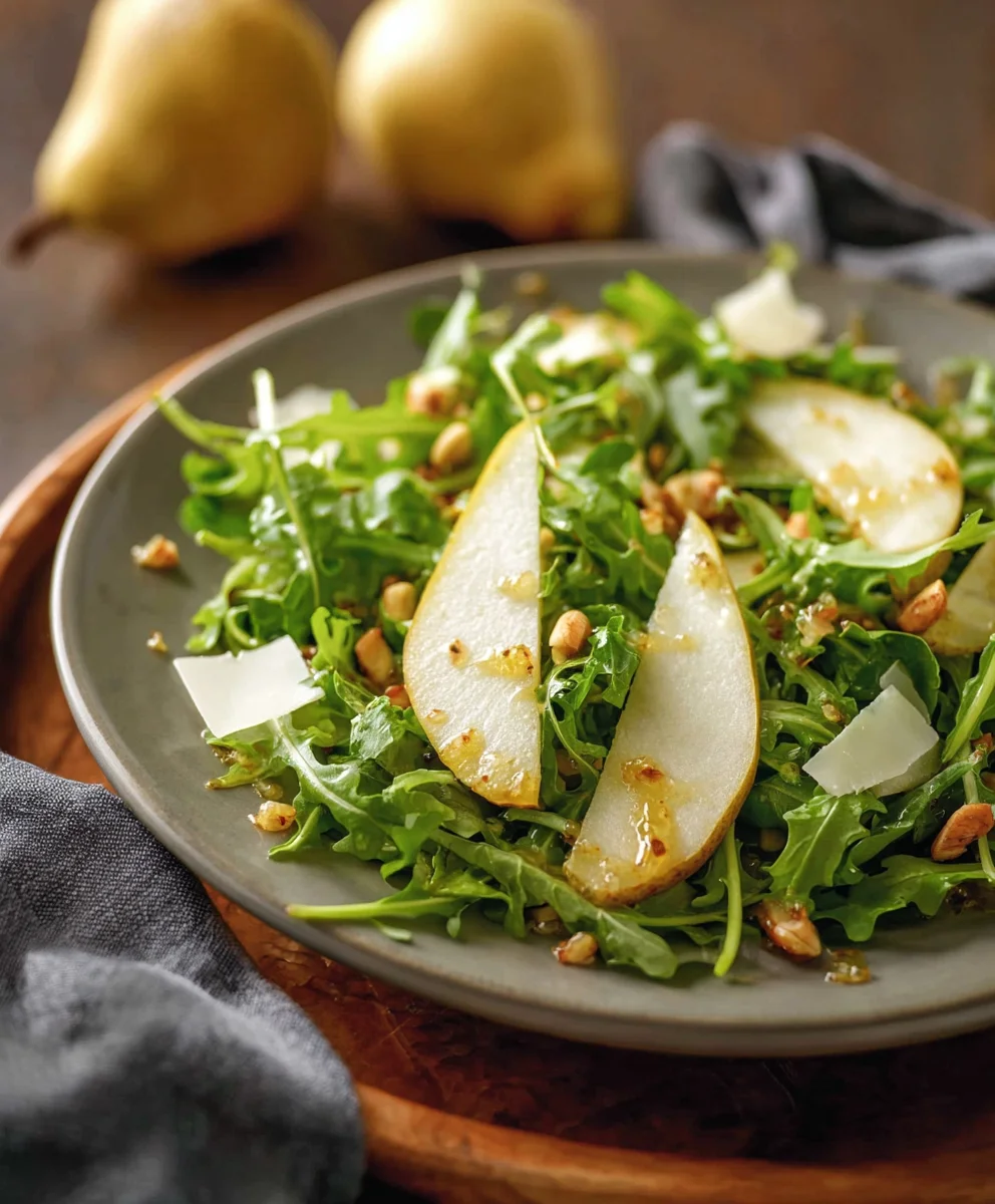 Pear Arugula Salad Honey Vinaigrette Recipe