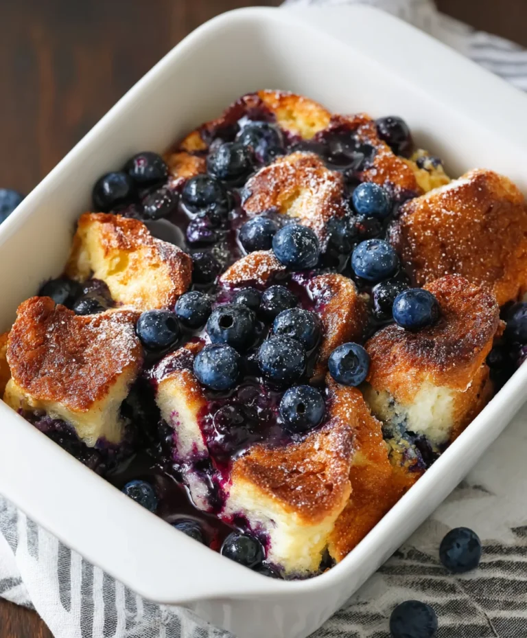 Overnight Blueberry French Toast Casserole-Easy Breakfast