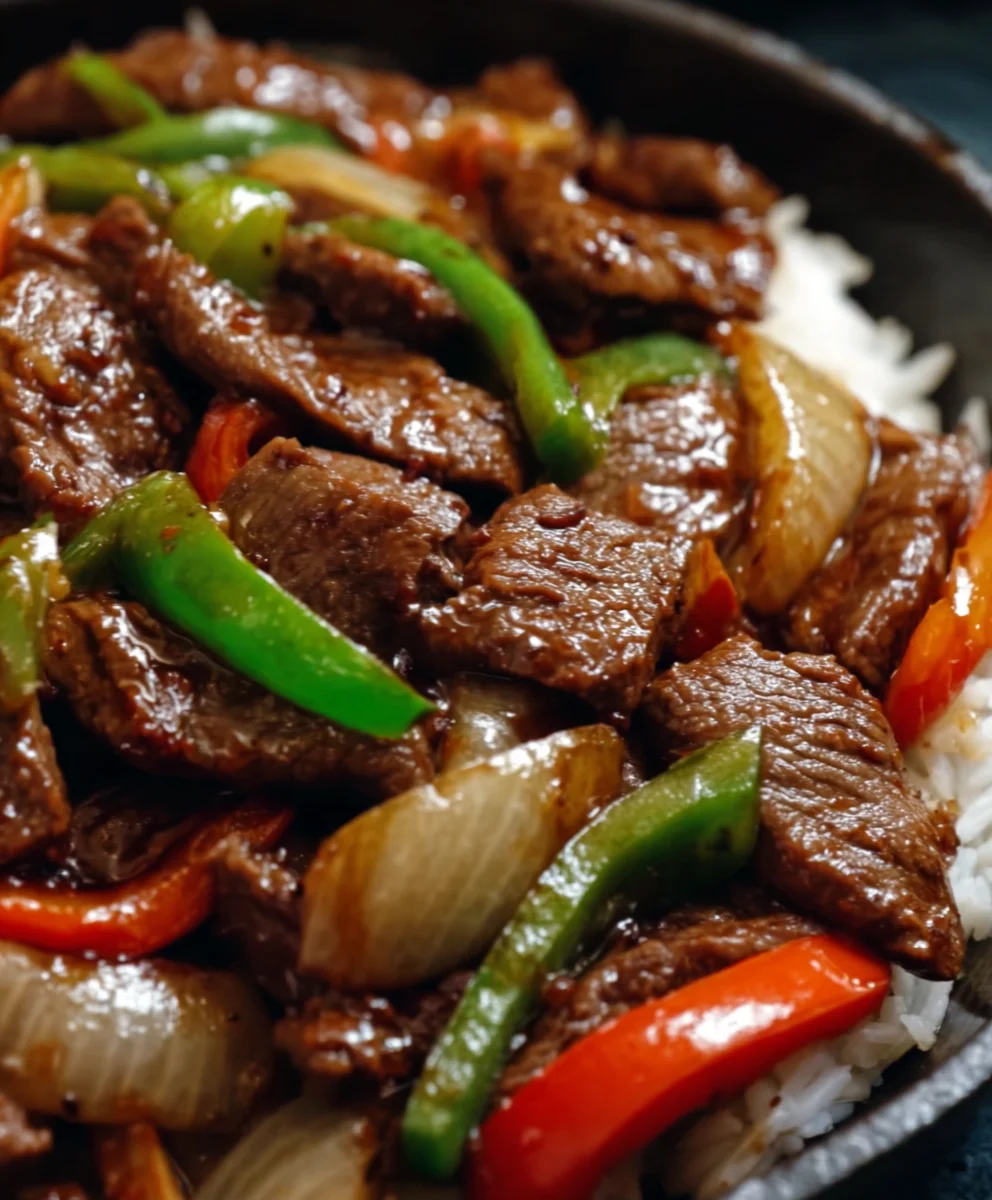 Sizzling Chinese Beef Pepper Steak with Onions Recipe