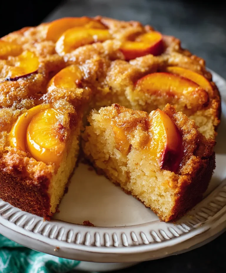 Vegan Peach Coffee Cake – Easy Moist Dessert