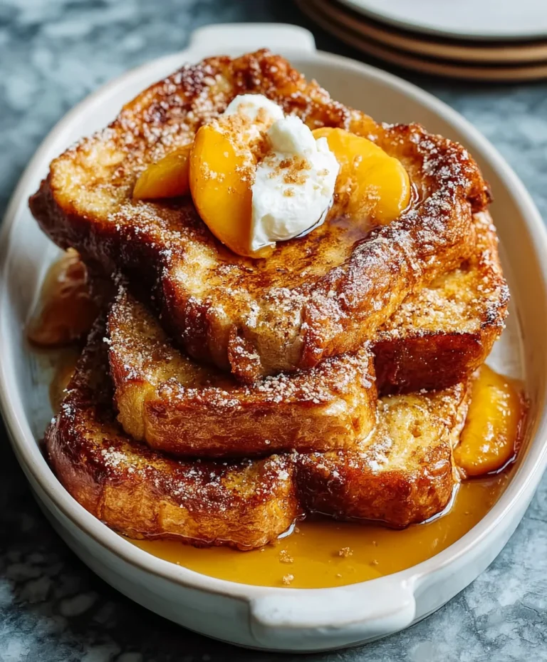 Easy Peach Cobbler French Toast Recipe
