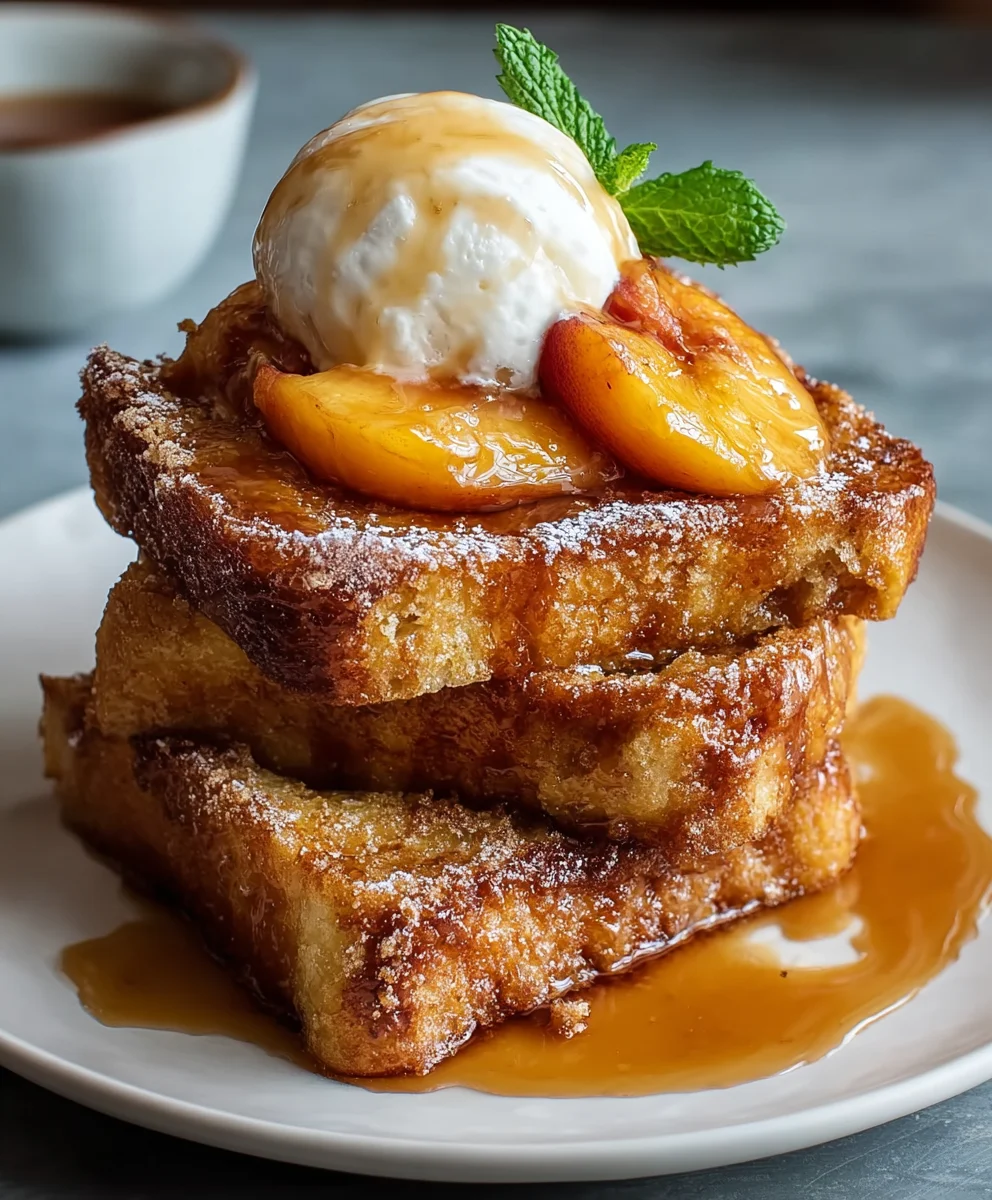 Easy Peach Cobbler French Toast Recipe