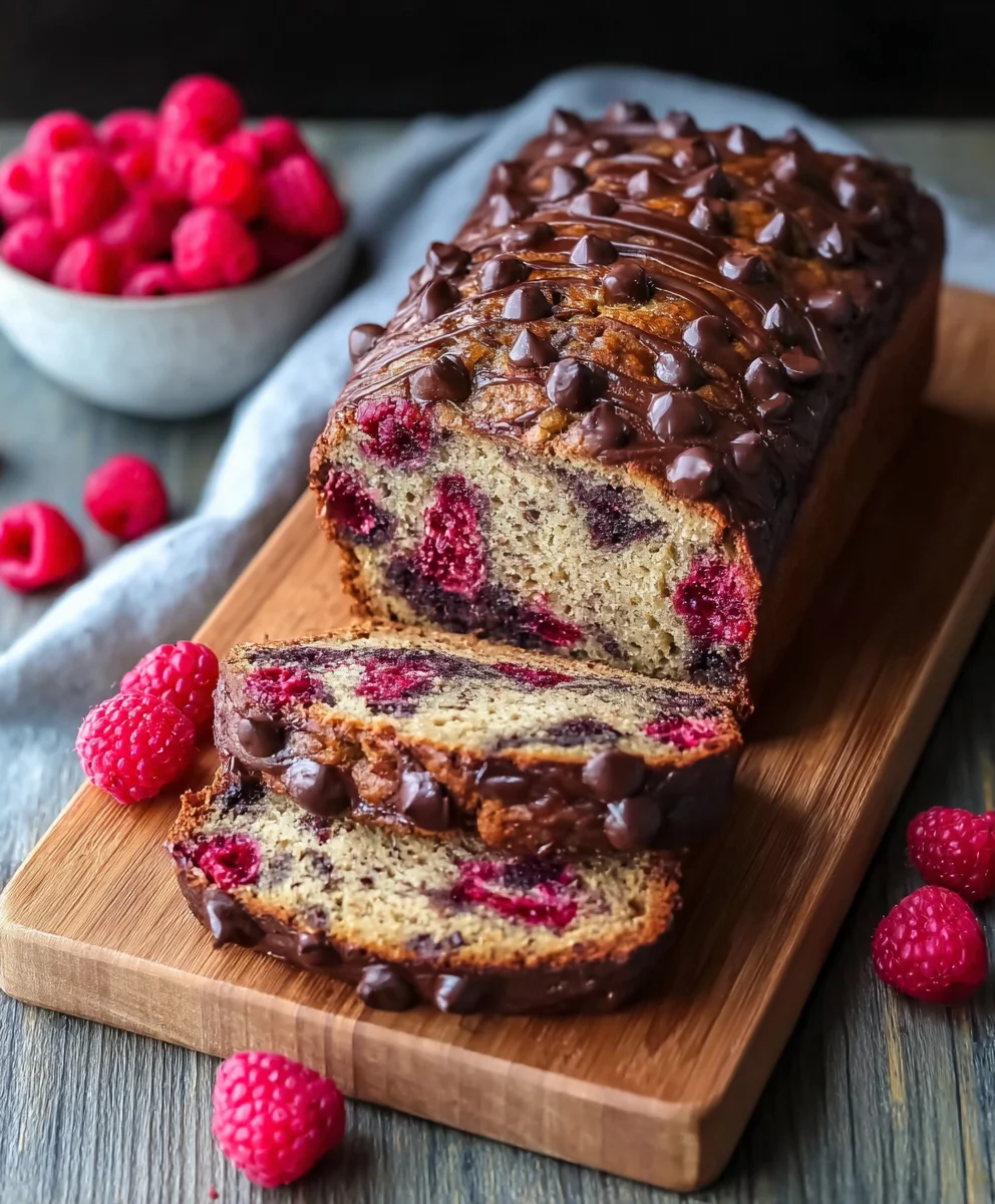 Raspberry Dark Chocolate Banana Bread Recipe-Delicious Treat