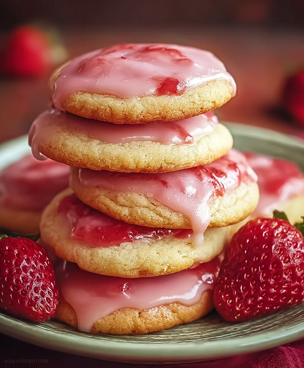 Sweet Strawberry Glaze Cookies- Easy Recipe