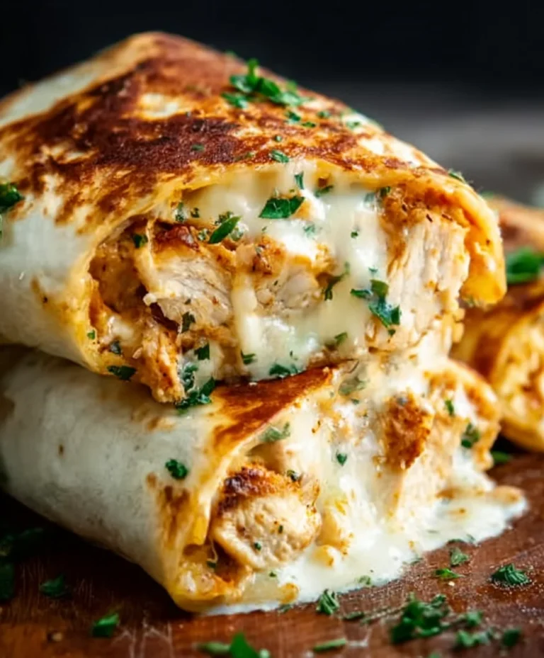 Cheesy Garlic Chicken Wraps Easy Recipe