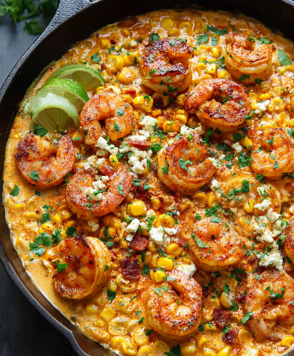 Shrimp and Creamed Corn-One Pan Meal