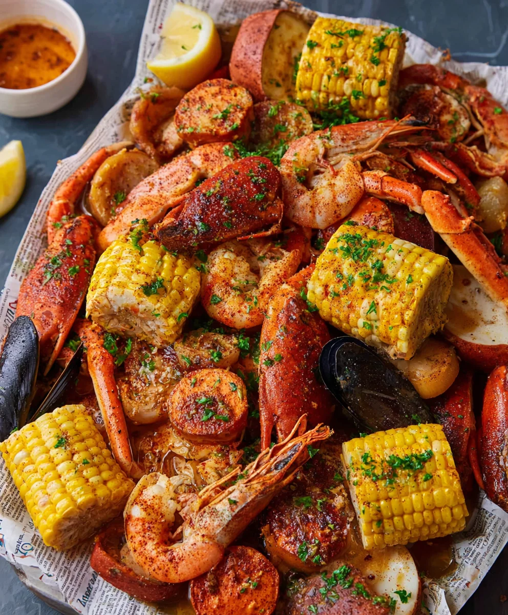 Spicy Cajun Seafood Boil - Garlic Butter Recipe