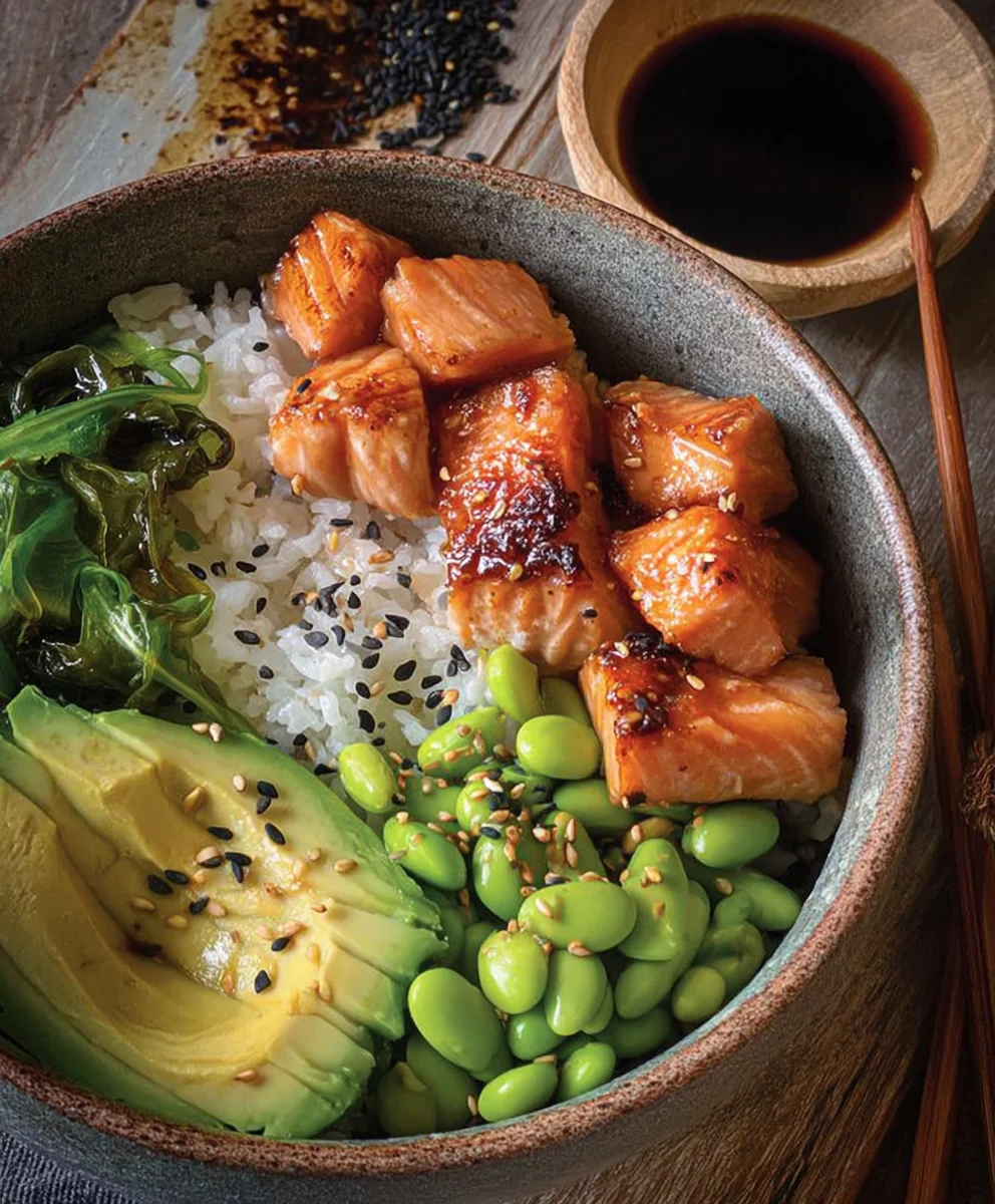 Gluten Free Teriyaki Salmon Sushi Bowl Recipe