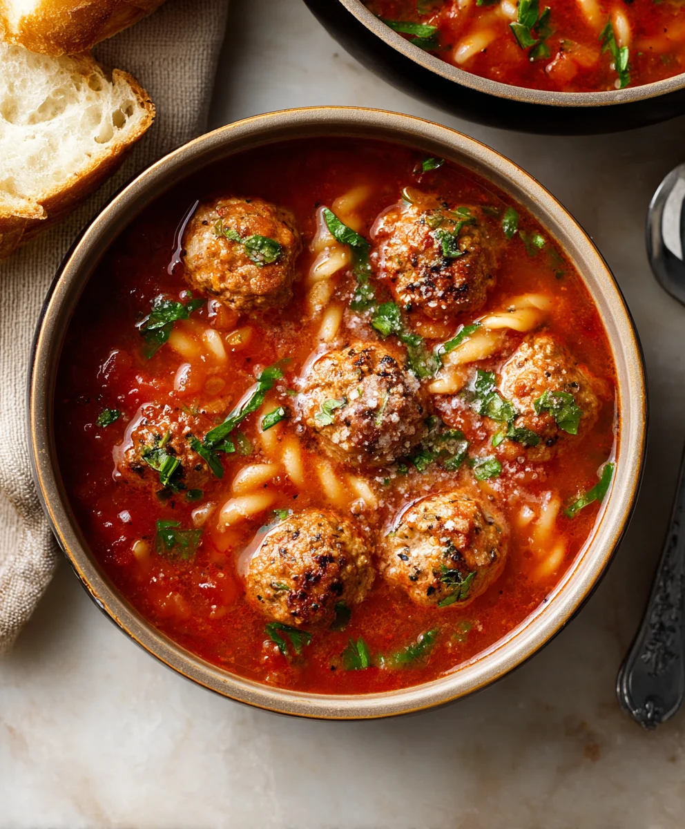 Hearty Beef Meatball Soup - Classic Italian Comfort