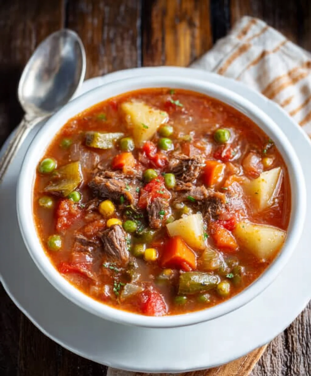Mom's Old-Fashioned Vegetable Beef Soup Recipe