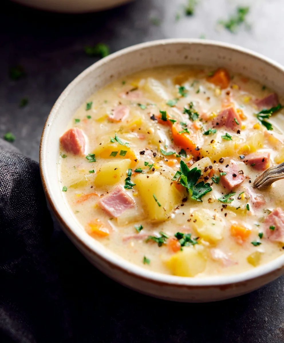 Hearty Beef Beef Ham Potato Soup Recipe-Comfort Food