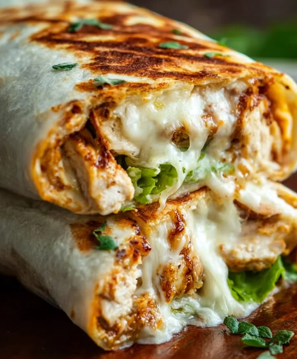 Cheesy Garlic Chicken Wraps Easy Recipe