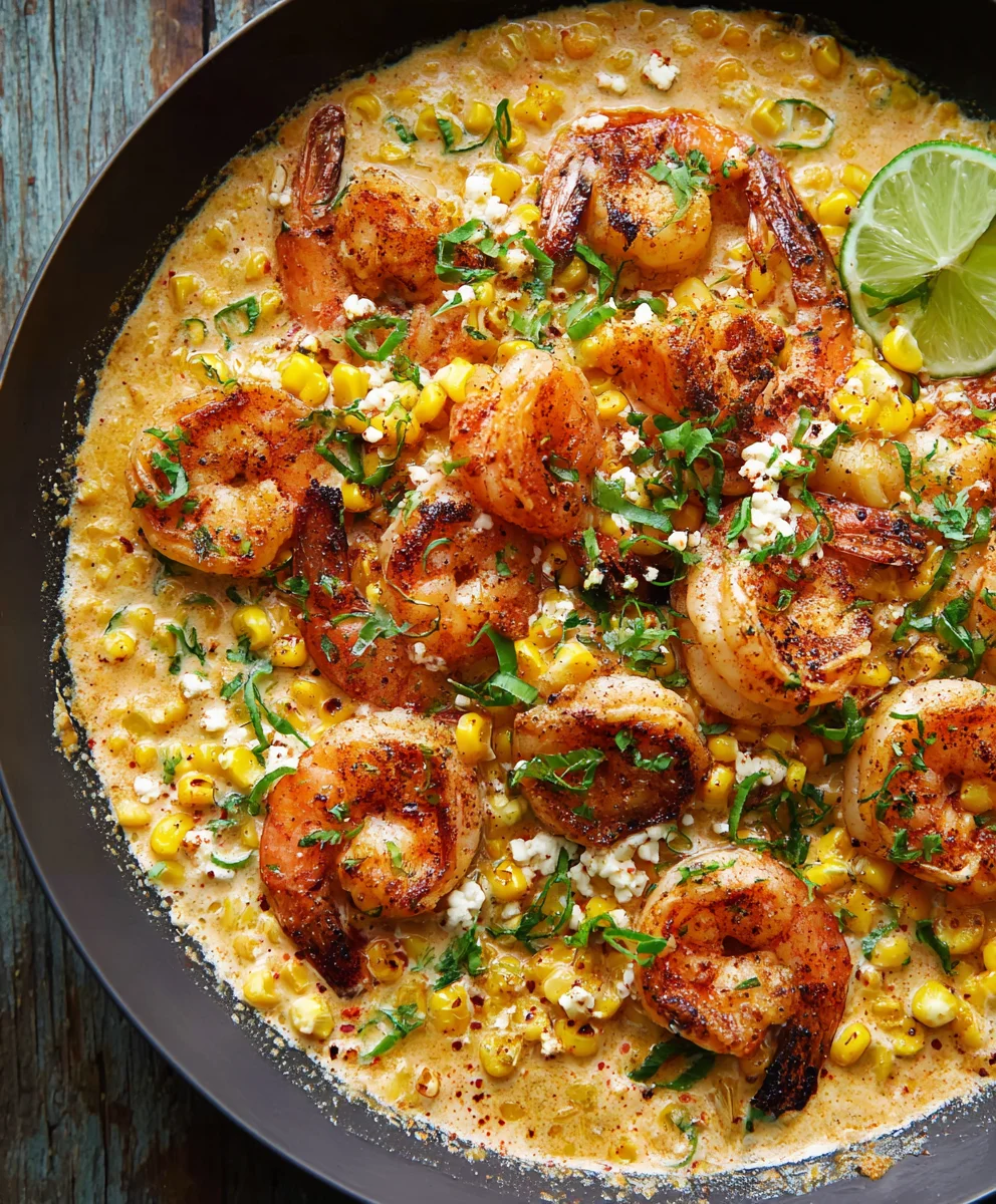 Shrimp and Creamed Corn-One Pan Meal