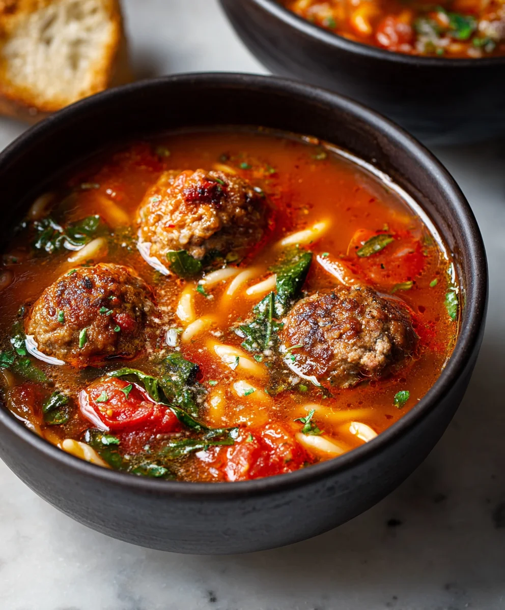 Hearty Beef Meatball Soup - Classic Italian Comfort