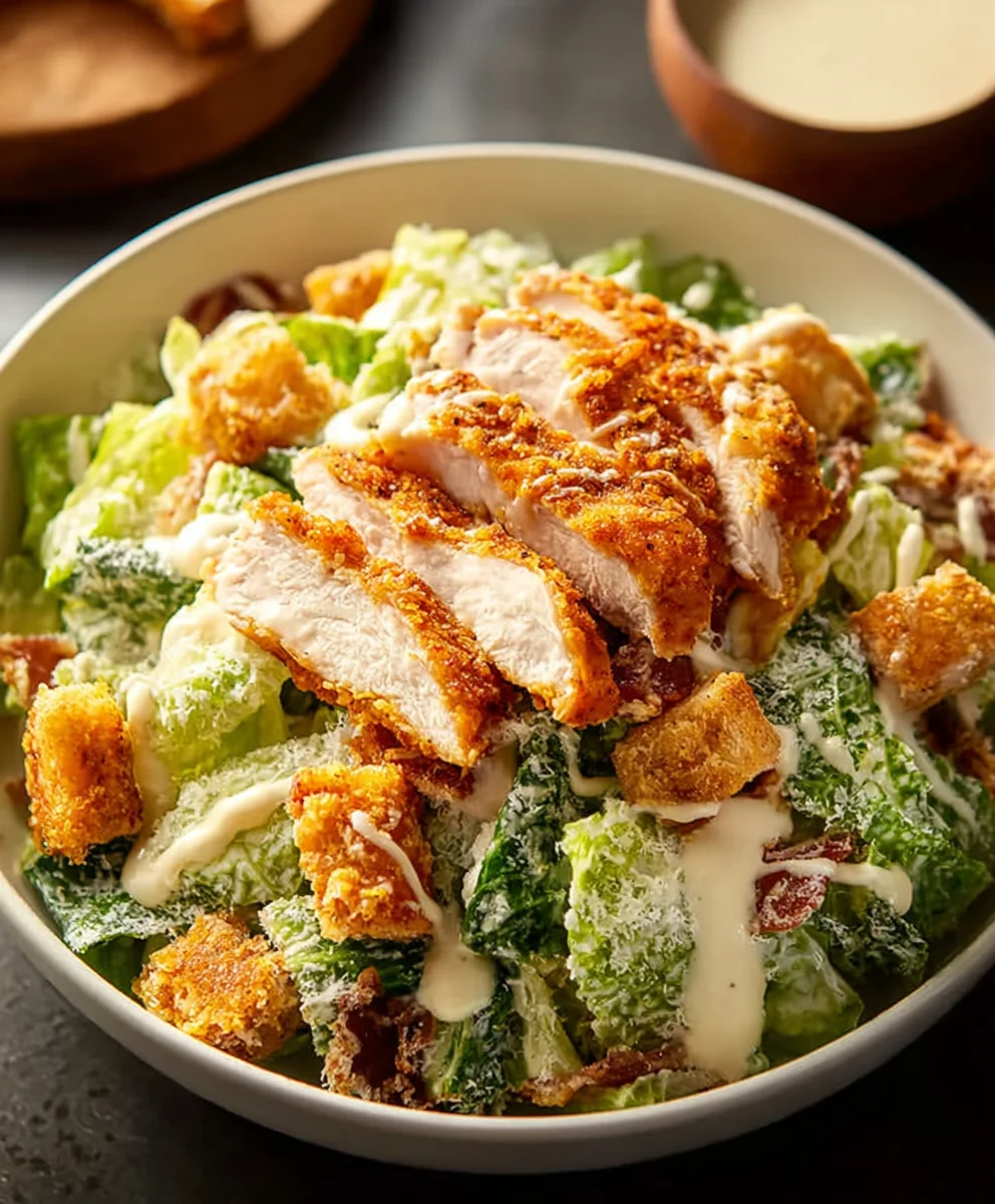 Extra Crispy Chicken Caesar Salad-Best Recipe