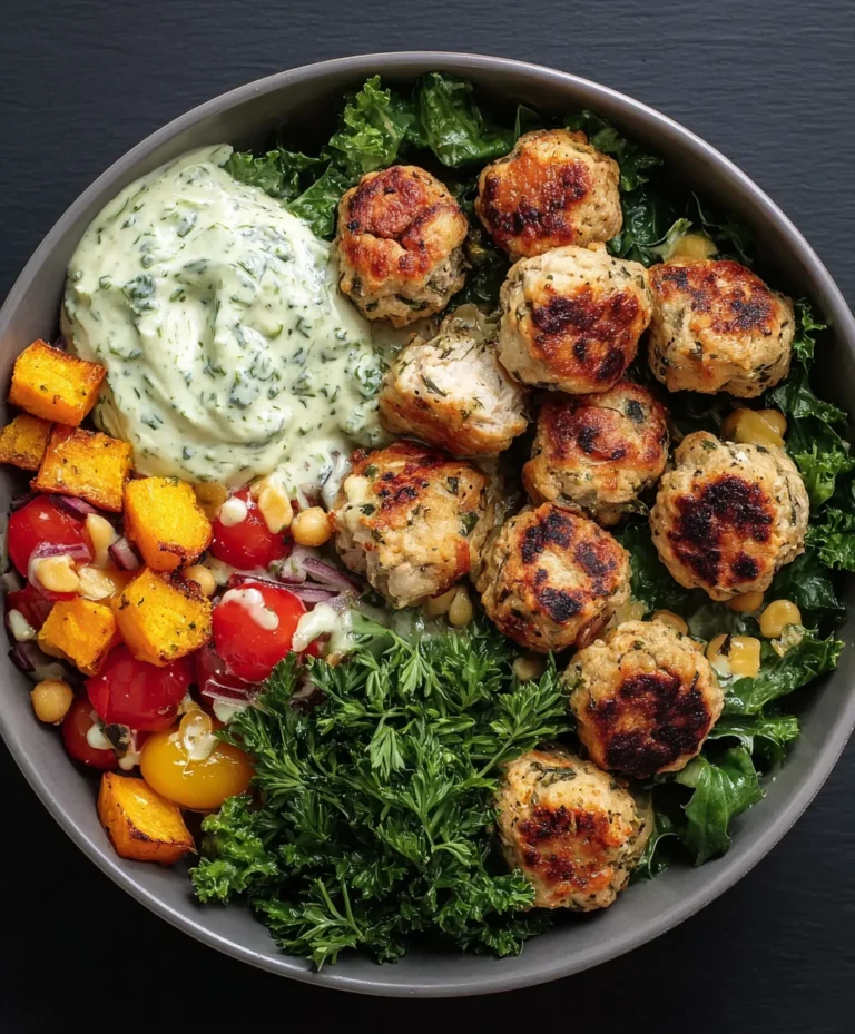 Herby Chicken Meatball Bowl-Fresh & Flavorful Meal