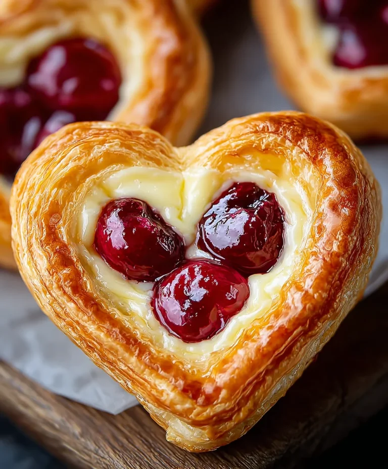 Heart-Shaped Cherry Cheese Danish Recipe