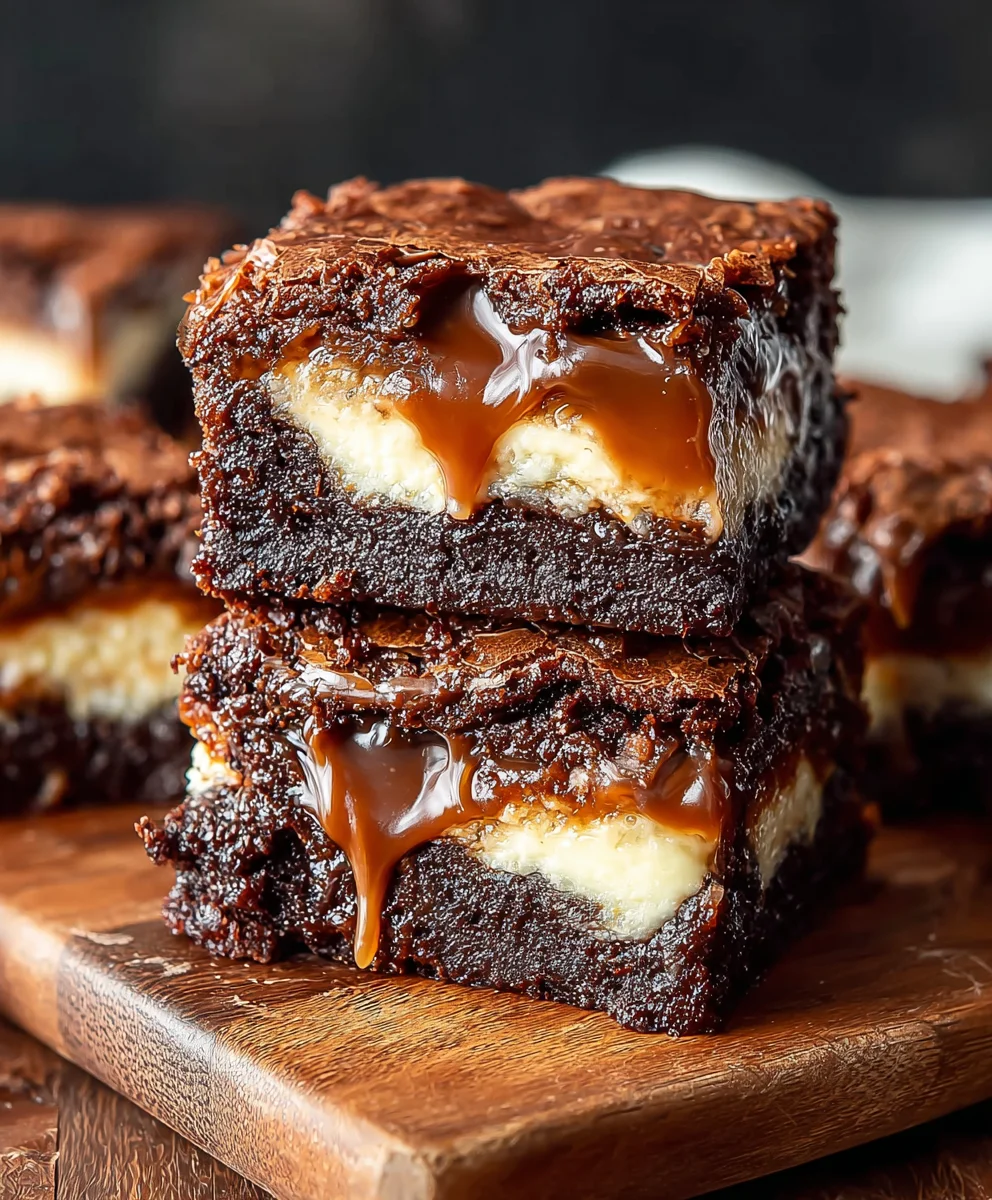 Caramel Nutella Cheesecake Brownies - Decadent Treat