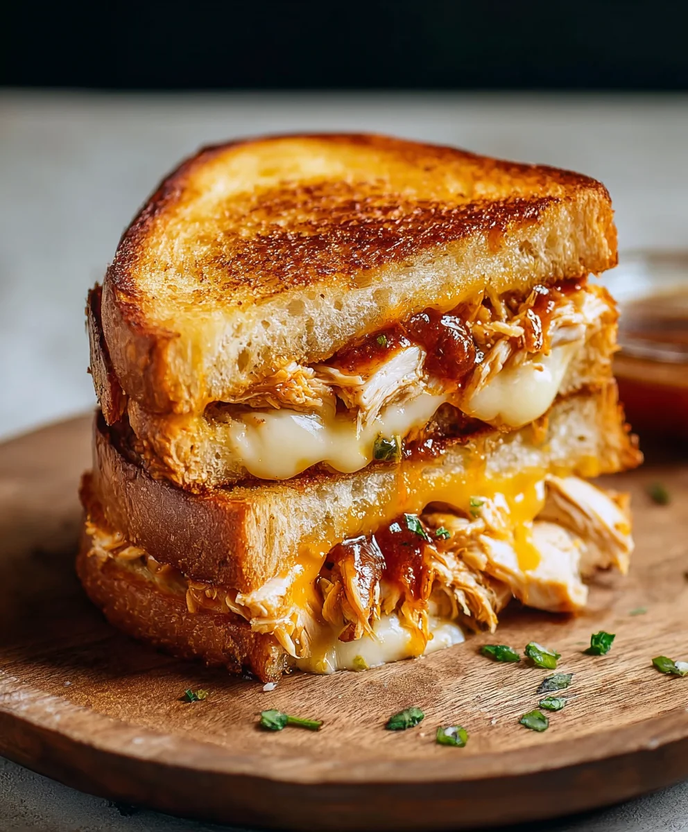 Smoky BBQ Chicken Grilled Cheese-Ultimate Comfort Food