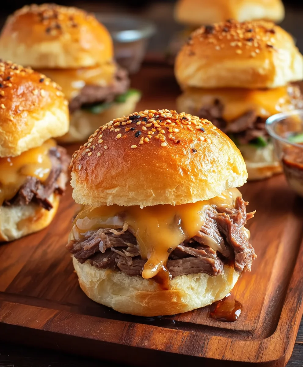 Roast Beef Cheddar Sliders- Easy Appetizer Recipe