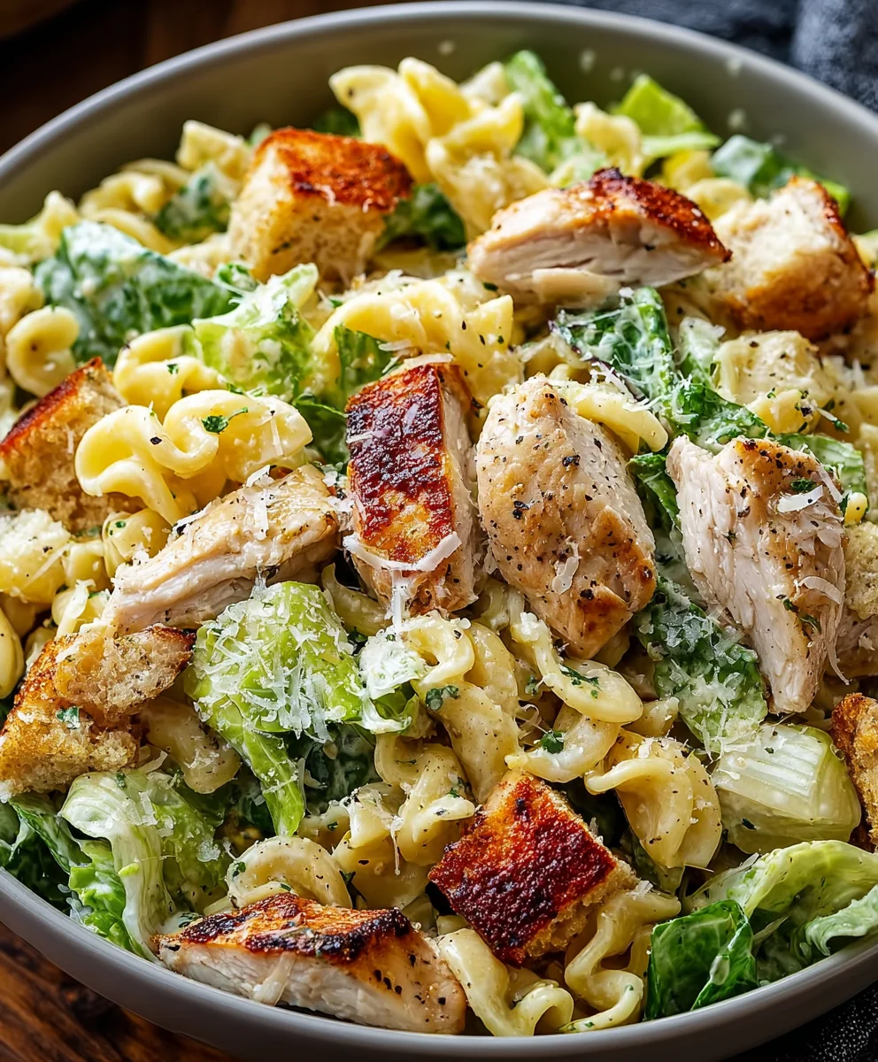 Easy Chicken Caesar Pasta Salad - Quick & Delicious Recipe