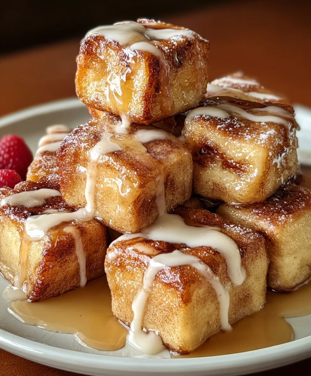 Cinnamon Roll French Toast Bites-Sweet Breakfast Treat