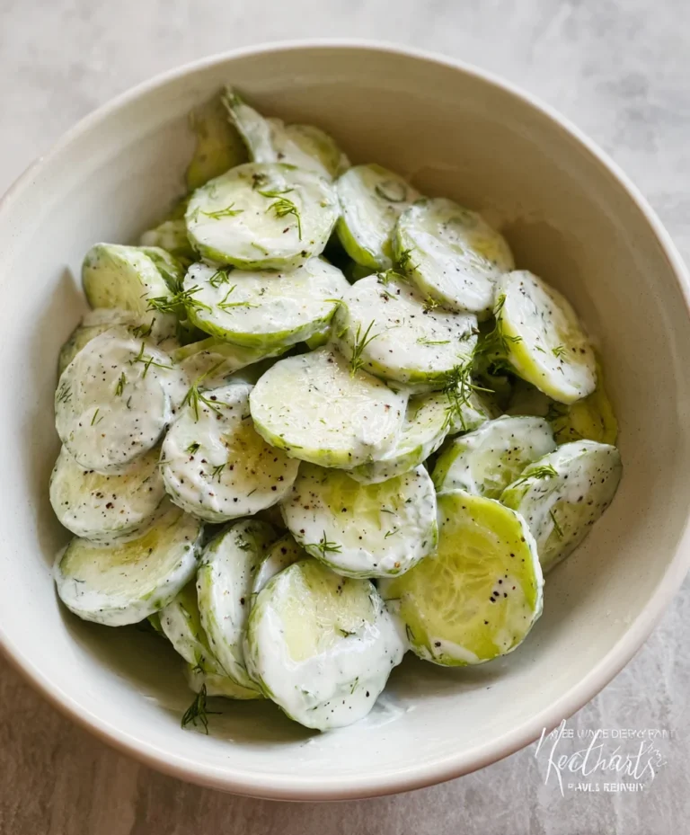 Creamy Cucumber Salad- Quick & Refreshing Recipe
