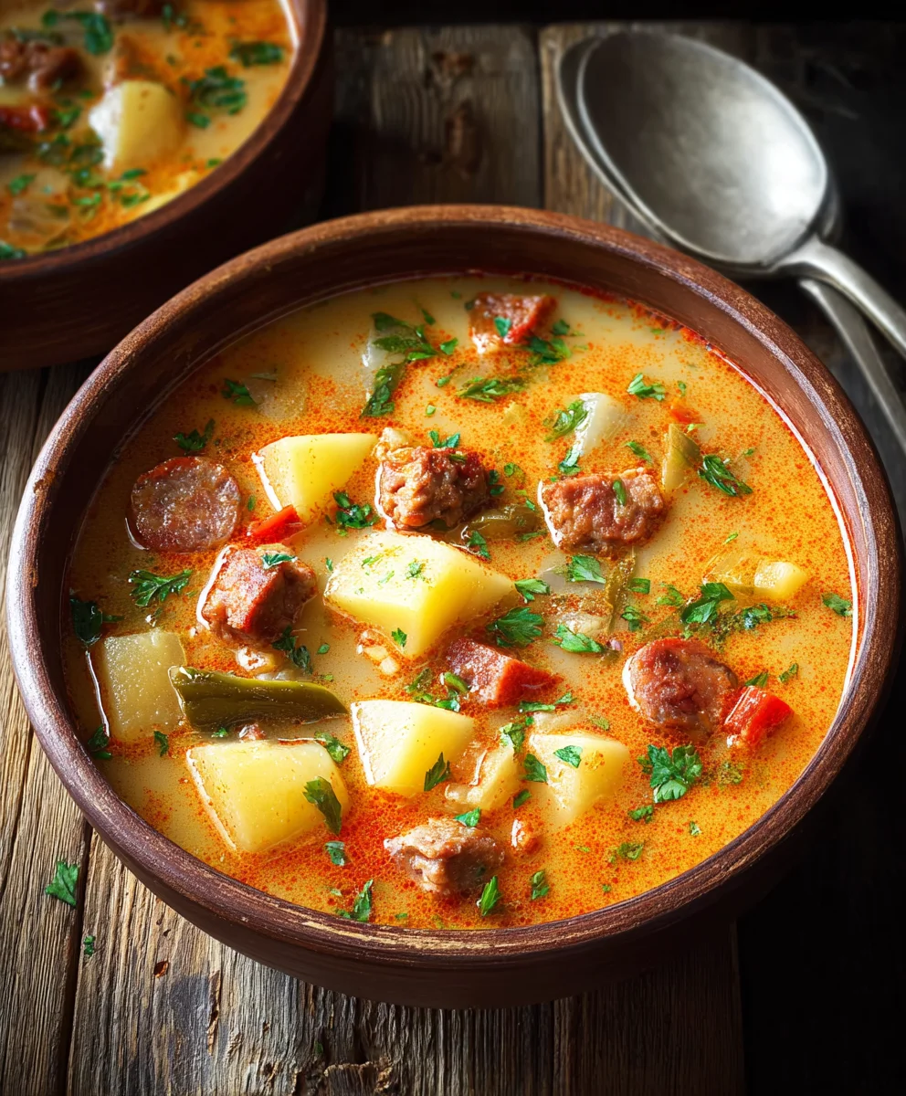 Spanish Potato Beef Beef Chorizo Soup - Hearty & Flavorful