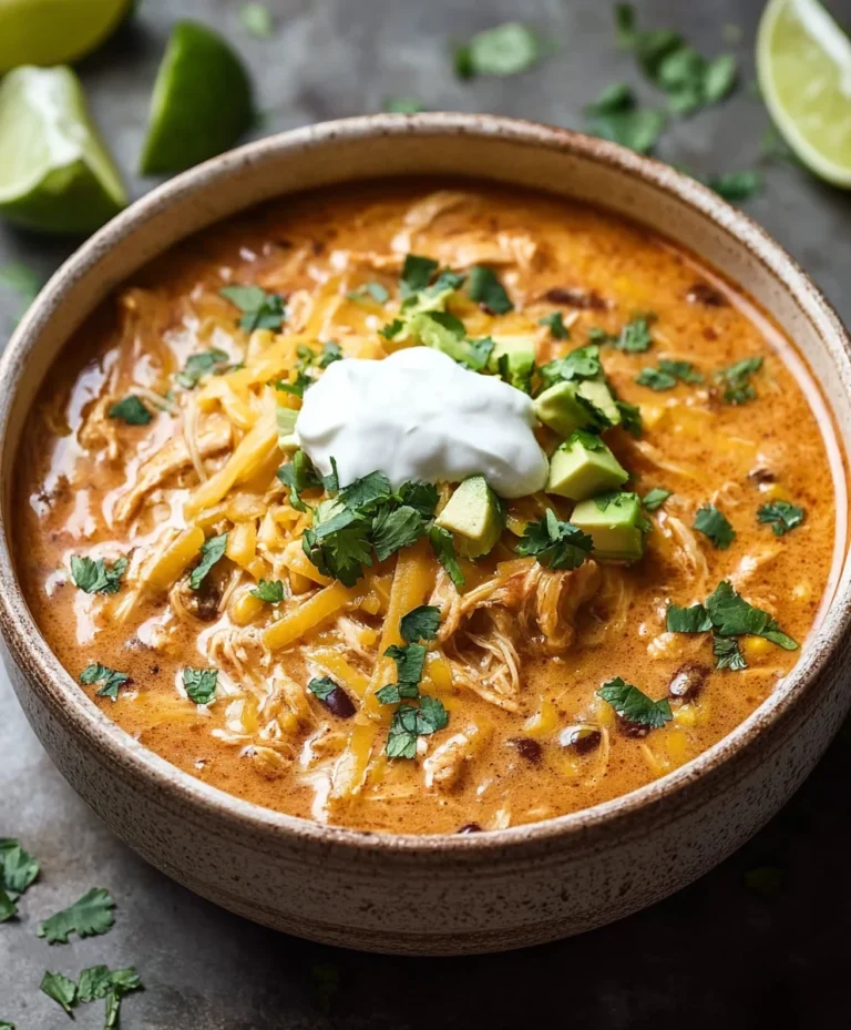 Creamy Chicken Enchilada Soup-Easy & Flavorful