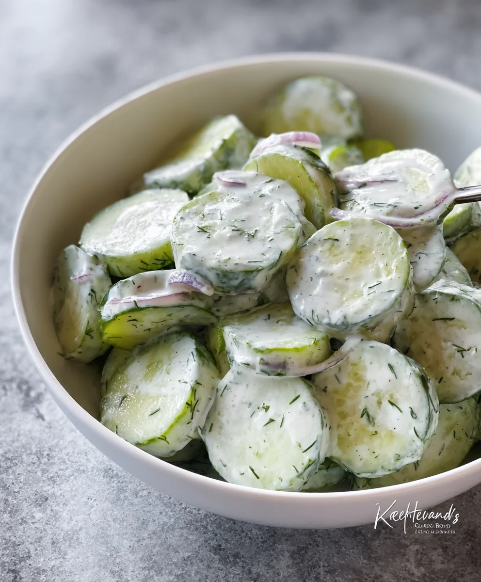 Creamy Cucumber Salad- Quick & Refreshing Recipe
