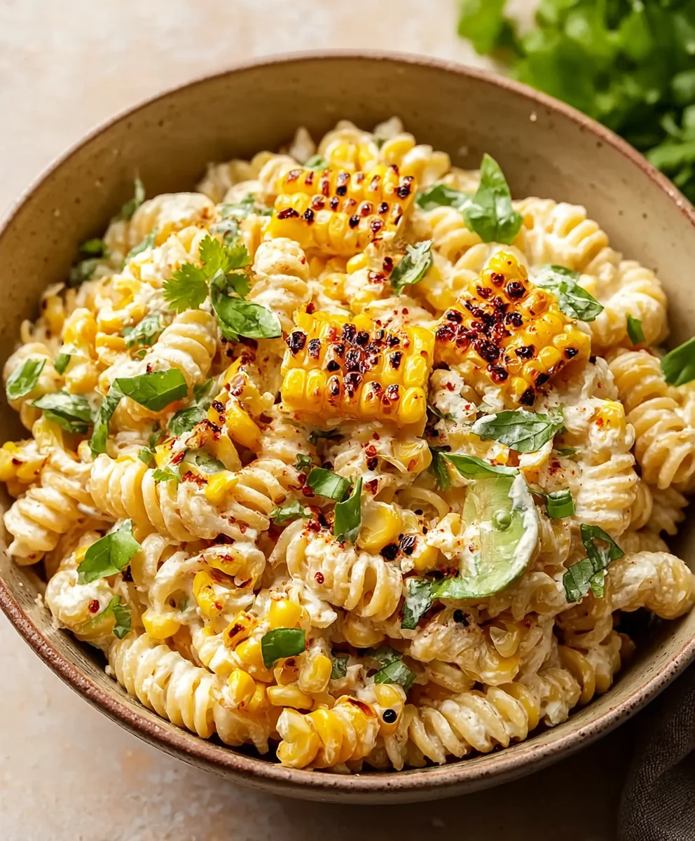 Creamy Street Corn Pasta Salad - Easy & Delicious