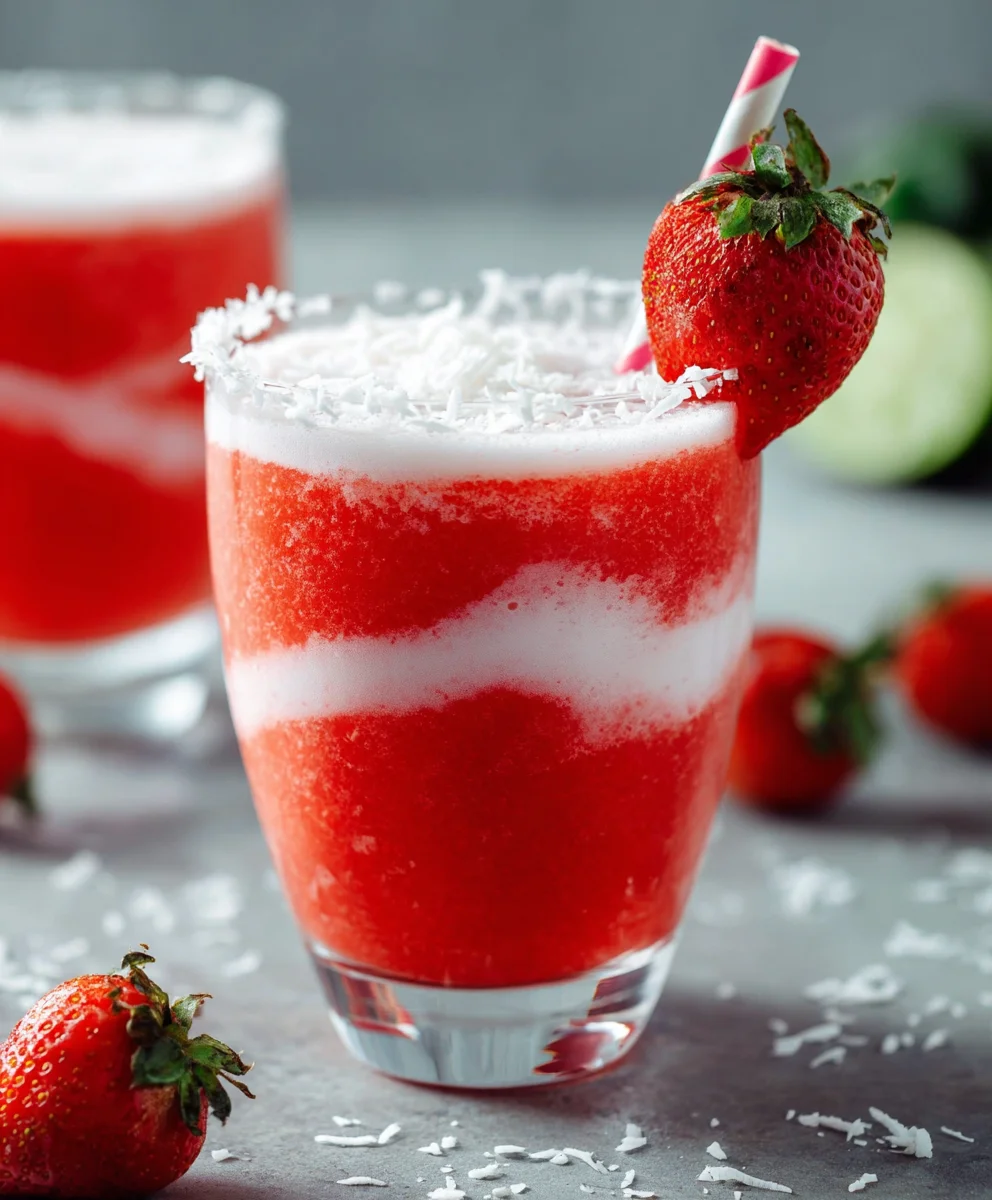 Strawberry Coconut Daiquiri - Refreshing Non-Non-Non-Alcoholic Alternativeic Delight
