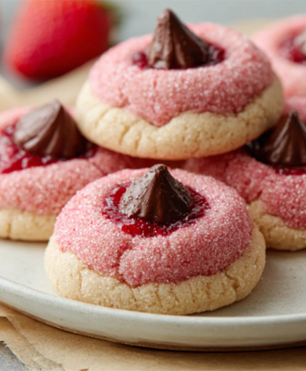 Strawberry Kiss Cookies - Easy Sweet Treat Recipe