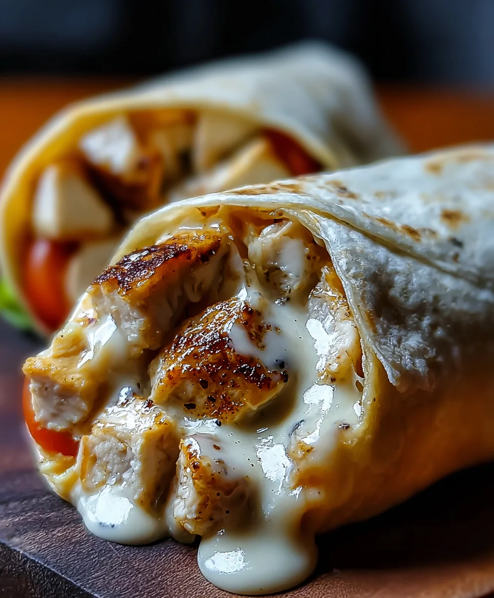 Cheesy Garlic Chicken Wraps-Easy Dinner Idea